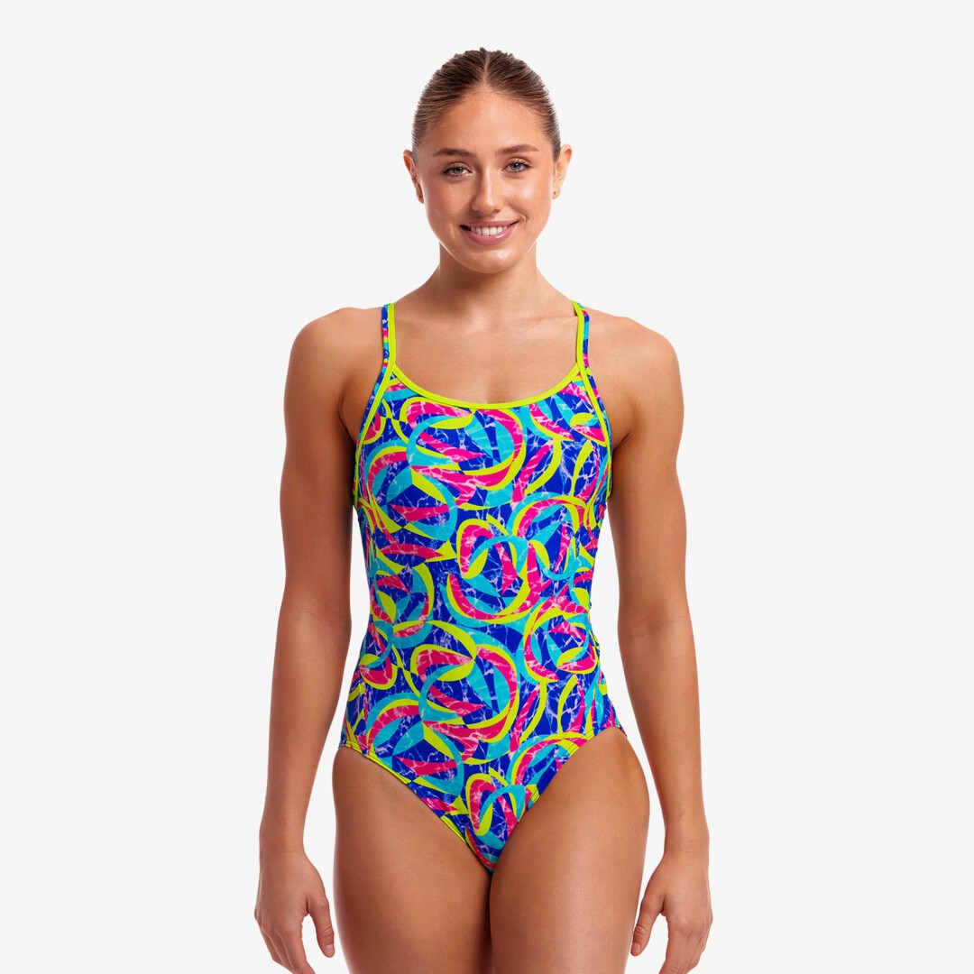 Funkita - Ladies Diamond Back One Piece - Choppy Waters