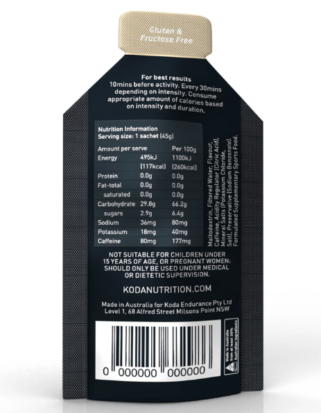 Koda Energy Gel Cola/Vanilla - CLEARANCE