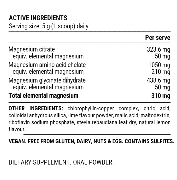 PILLAR Performance - Triple Magnesium Recovery Powder - Lemon Lime 200g
