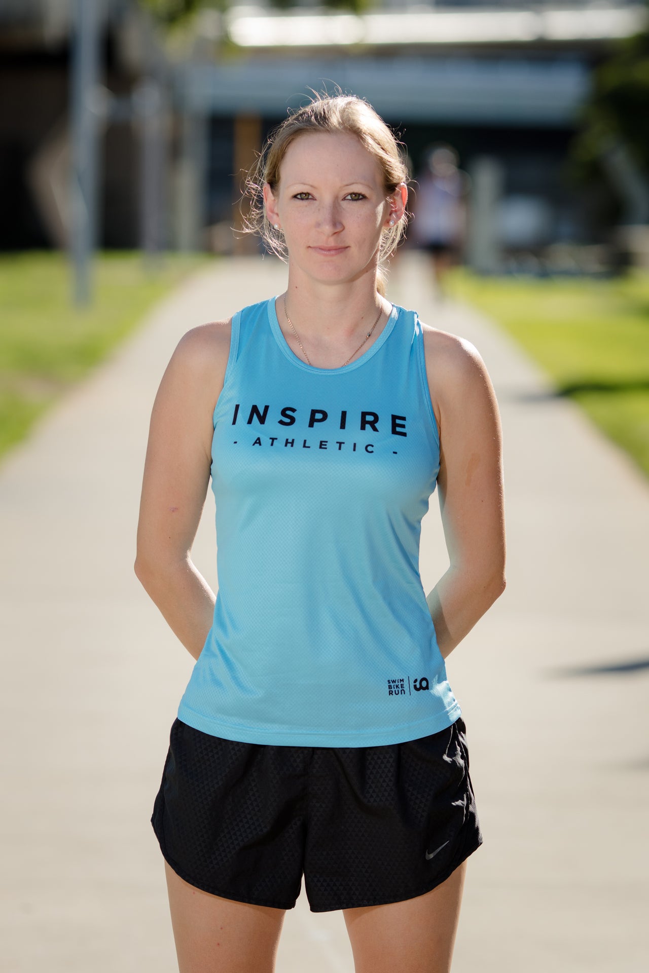 Ladies IA Running Singlet - Blue