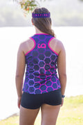 Inspire Athletic Running Singlet - Pink Hex Design